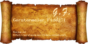 Gerstenmeier Fidél névjegykártya